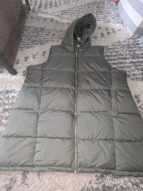 Maurices Olive Hooded Quilted Puffer Vest